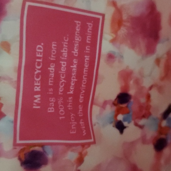 Estee Lauder Tie-Dye Bucket Bag Tote Pink White Recycled Fabric NWT - Picture 4 of 8